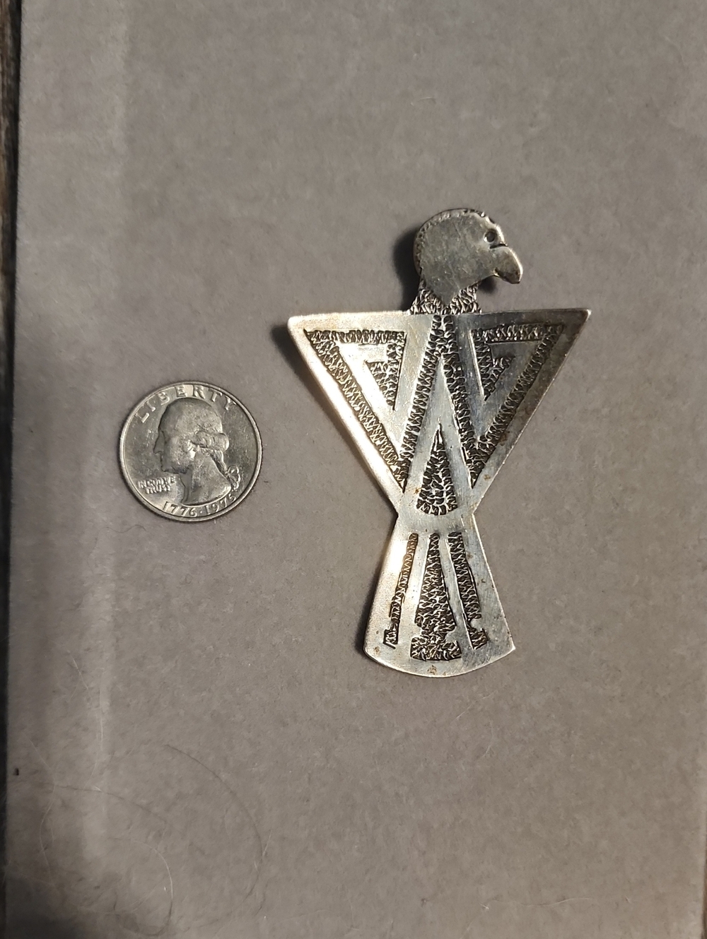 Sterling Silver Thunderbird Pendant Necklace -
